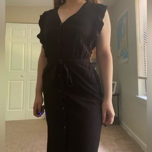 Black button up dress